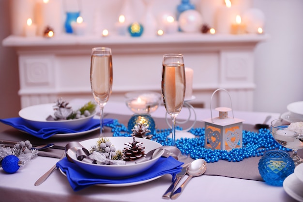 Prachtige kersttafel setting