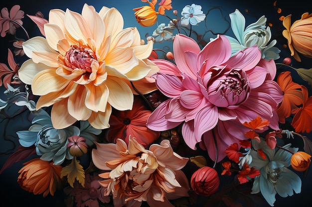 Prachtige kleurrijke bloemen aquarel achtergrond