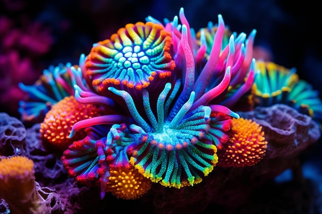 Foto prachtige kleurrijke regenboog koraal
