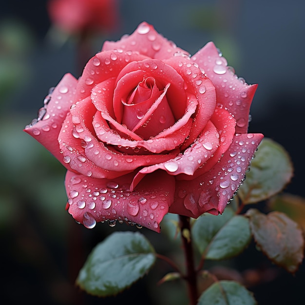prachtige kleurrijke roos in de zon detail van roos met druppels water prachtige roos