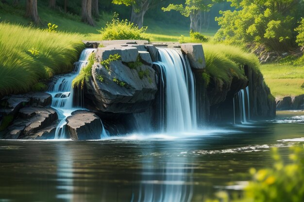 Prachtige landschappen en natuurlijke landschappen zorgen ervoor dat mensen ontspannen en genieten van het achtergrondbehang