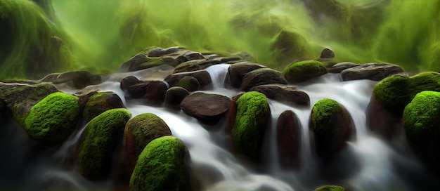 Prachtige landschaps diepe boswaterval in een jungle