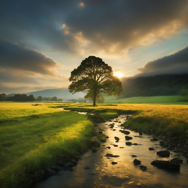 prachtige landschapsafbeelding ai gegenereerd