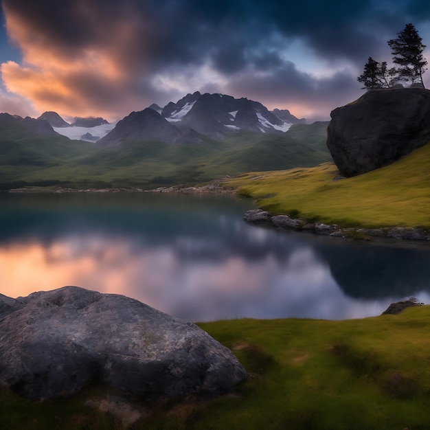 prachtige landschapsafbeelding ai gegenereerd