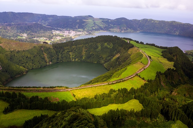 Prachtige landschapscènes in de Azoren Portugal Tropische natuur in Sao Miguel Island Azoren