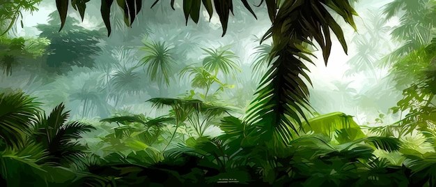 Prachtige magische palmbomen Landschap in palmbossen jungle zon