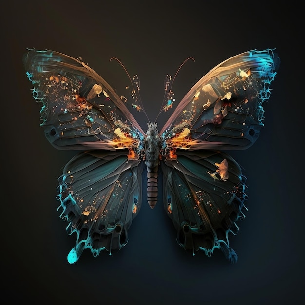 Prachtige magische vlinder gemaakt met generatieve AI-technologie