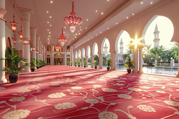 prachtige moskee tegen een zuivere serene en goddelijke sfeer professionele fotografie