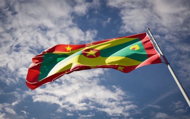 Prachtige nationale vlag van Grenada wapperen