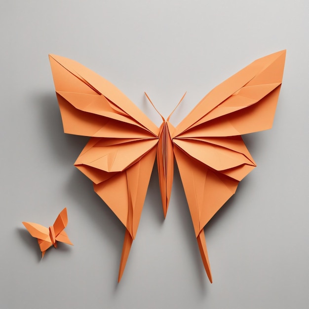 Foto prachtige origami-ambachten van vlinderpapier