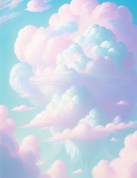 Prachtige pastel wolken sereniteit