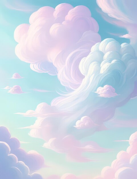 Prachtige pastel wolken sereniteit