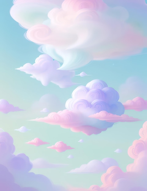 Prachtige pastel wolken sereniteit