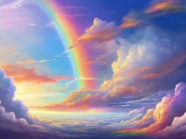 prachtige regenboog in de lucht achtergrond lucht