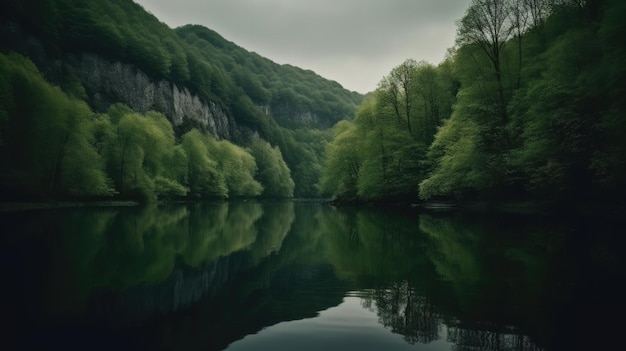 Prachtige schilderachtige landschappen met bergen in Europa Generatieve AI