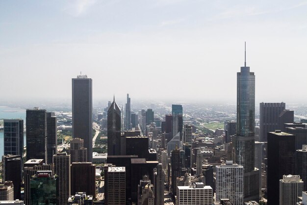 Prachtige skyline van Chicago overdag bovenaanzicht USA