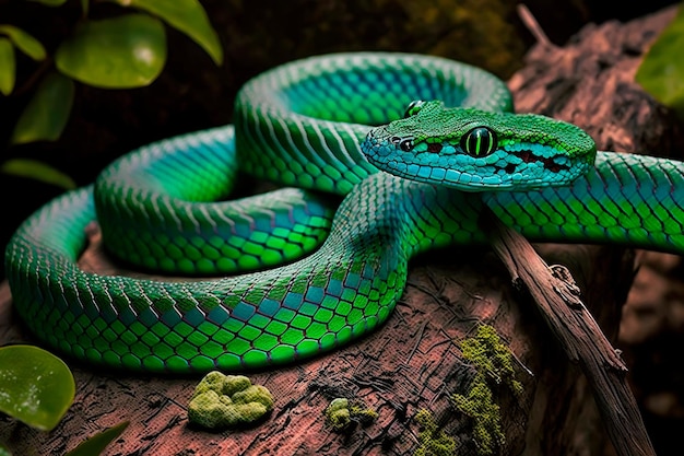 Prachtige soort Trimeresurus albolabris Generatieve KI