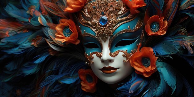 Prachtige Venetiaanse maskers Carnaval Generative AI