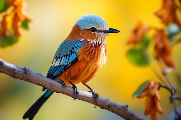 Prachtige vogel zat op een tak Generatieve AI