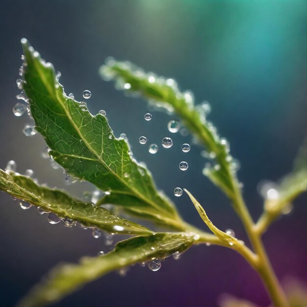 prachtige voorjaarsbladeren in de tuin mooie voorjaarsblaadjes in de tuin dauwdruppels op een blad