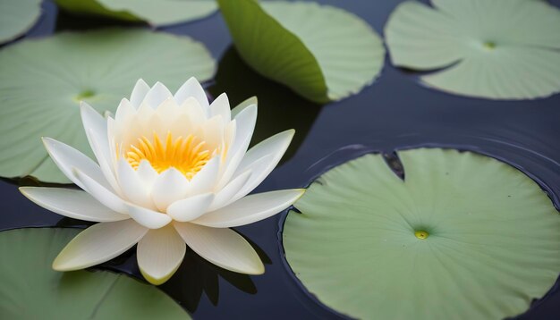 prachtige witte waterlelie of lotusbloem in de vijver
