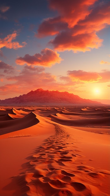 Foto prachtige woestijn- en zonsondergangachtergronden