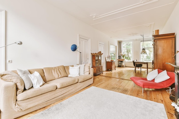 Prachtige woonkamer met beige bank