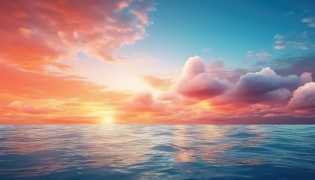 prachtige zonsondergang met blauwe en roze hemel