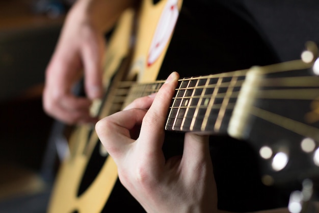 Practicing in playing guitar