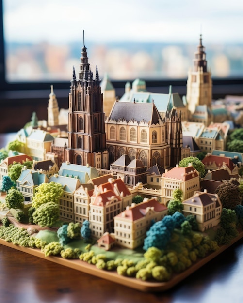 Prague Castle Prague Czech Republic with 3d craft and isolated background