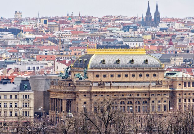 Prague city buildings