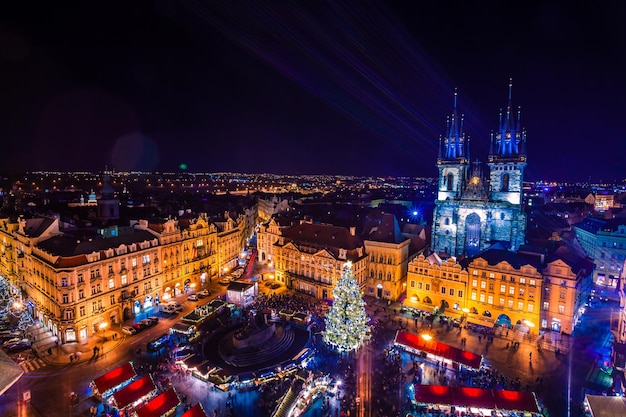プラハチェコ共和国2015年12月22日チェコ共和国プラハの旧市街広場