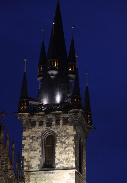 Prague Old Town Hall at Night,  travel photo