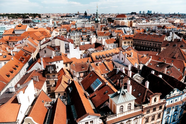 Vista sul tetto di praga repubblica ceca