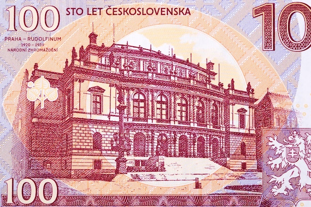 Prague Rudolfinum from Czechoslovak money