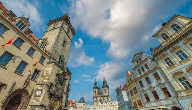 Photo prague under sunlight