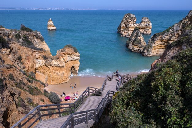 Praia do camilo near lagos in the algarve portugal