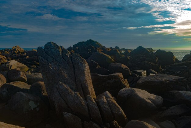 Praia da Armacao Santa Catarina Brazil famous for its rocky walls