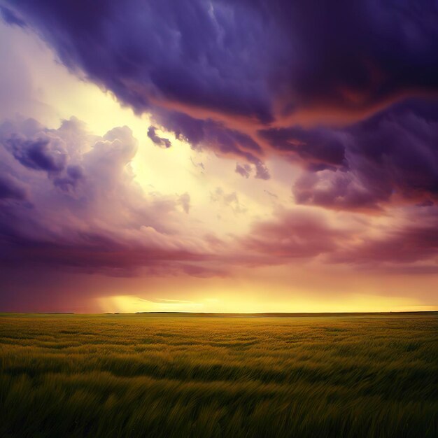 Prairie Storm Clouds Sunset