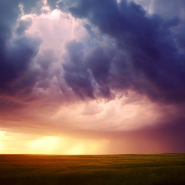 Prairie Storm Clouds Sunset