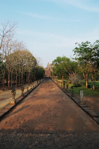 Prasat Hin Phanom Rung Stone Castle Sanctuary building Khmer Hindu Temple style in Phanom Rung Historical Park for thai people foreign travelers travel visit at Prakhon Chai city in Buriram Thailand