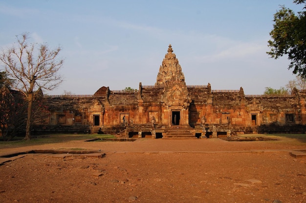 Prasat Hin Phanom Rung Stone Castle Sanctuary building Khmer Hindu Temple style in Phanom Rung Historical Park for thai people foreign travelers travel visit at Prakhon Chai city in Buriram Thailand