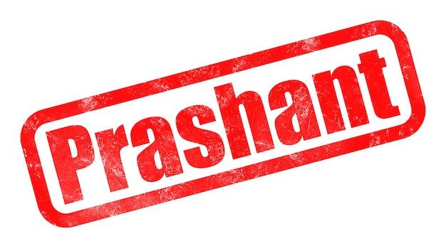 Prashant sign in text effect photo with a white background