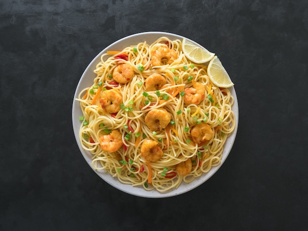 Prawn Schezwan Noodles with vegetables