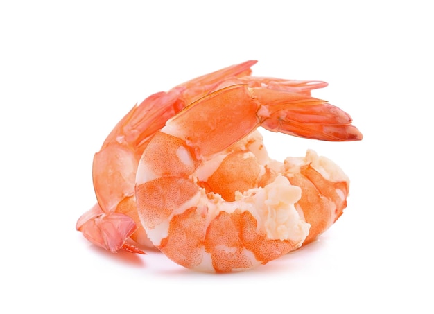 Prawn shrimps isolated on white background.