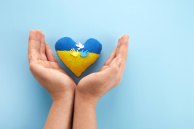 Pray for peace ukraine hands with heart no war