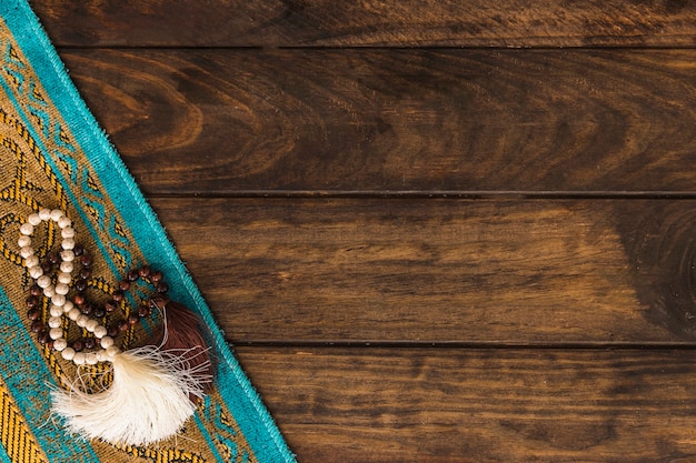 Prayer beads on mat