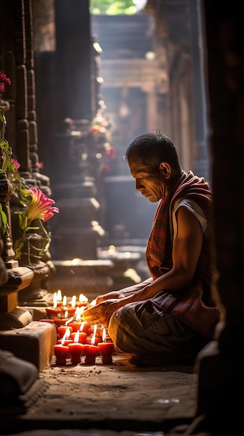 Prayer man in temple