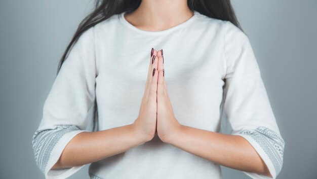 Prayer woman in home