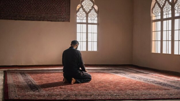 Praying alone in the mosque